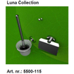 Geesa Luna toiletset compleet met closetrolhouder met klep borstelgarnituur + ophanghaak met extra zwarte borstel chroom 0653634