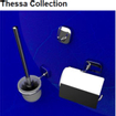 Geesa Thessa Toiletaccessoireset - Toiletborstel met houder - Toiletrolhouder met klep - Handdoekhaak - Chroom 0653658