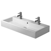 Duravit Vero Lavabo pour meuble côté dessous meulé 100x47cm avec 2 trous pour robinetterie et trop plein Blanc 0290118