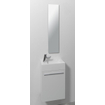 INK Contra Lave-mains - 40x22x12cm - lavabo à droite - 1 trou de robinet - polystone blanc brillant SB3201031