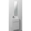 INK Contra Lave-mains - 40x22x12cm - lavabo à droite - 1 trou de robinet - polystone blanc brillant SB3201031