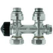 IMI Heimeier Multilux 4 1 of 2-pijps onderblokset m. Halo, recht en haaks R1/2 - G3/4 HOH 50mm design-uitvoering wit TWEEDEKANS OUT10899