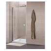 Royal Plaza Clever Porte pivotante 120x195cm avec paroi fixe, profilé chrome et verre clair avec Clean Coating SW64000