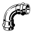 Viega Profipress Support mural SC filetage intérieur 15x1/2 entraxe 150mm bronze 7541572