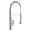 GROHE K7 Robinet de cuisine medium avec douchette professionnelle automatique avec inverseur entre jet douche et mousseur Supersteel brossé (inox) 0465068