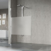 Novellini Giada paroi de douche H 88 90x195cm avec barre de fixation murale 100cm profilé chrome mat et verre transparent avec bande satinée 0988040