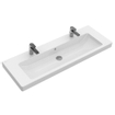 Villeroy & Boch Subway 2.0 lavabo-meuble - 130x47cm - avec 2 trous de robinet avec trop-plein blanc 1024052