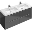 Villeroy & Boch Subway 2.0 Meuble sous lavabo 128.7x44.9x41cm avec 4 tiroirs pour double lavabo 7175 130cm Blanc brillant 1024252