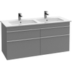 Villeroy & Boch Venticello meuble sous-lavabo - 125,3x59cm - 4x tiroir gris brillant GA43421