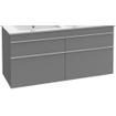 Villeroy & Boch Venticello meuble sous-lavabo - 125,3x59cm - 4x tiroir gris brillant GA43421