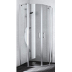 Kermi liga cabine de douche quart de rond avec porte à segment fixe 90x200cm argent mat/clair 1010331