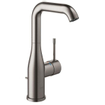 GROHE Essence New Robinet de lavabo posé - bec 12,7 cm - taille L - bec haut pivotant - vidage - EcoJoy - graphite brossé foncé SW97497