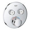 Grohe SmartControl Inbouwthermostaat - 3 knoppen - rond - chroom SW104917