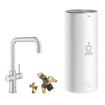 GROHE Red New Robinet d'eau bouillante 3-en-1 avec bec U et chauffe-eau L-size inox SW108063