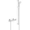 GROHE Grohtherm 800 Set de douche mural avec robinet de douche thermostatique et connexion avec New Tempesta barre de glissement 90cm chrome/blanc SW108041