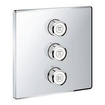 Grohe SmartControl partie extérieure de robinet d'arrêt - 3 boutons - adaptée à 3 fonctions - carrée - chrome SW104924