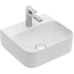 Villeroy & Boch Finion lave-mains dessous rectifié 1 trou de robinetterie 43x39cm - ceramic+ avec trop-plein dissimulé blanc SW106456