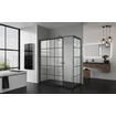 Douche à l'italienne Novellini Kuadra 120 ver.117-120 motif carré noir mat SW160078