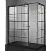 Douche à l'italienne Novellini Kuadra 120 ver.117-120 motif carré noir mat SW160078