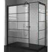 Douche à l'italienne Novellini Kuadra 80 ver.77-80cm motif rayures noir mat noir SW160084