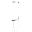 GROHE Rainshower SmartControl Ensemble de douche pluie apparent - douche de tête 36cm - douchette ronde 11.5 - bras mural 45cm - chrome/blanc SW97592