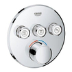 Grohe SmartControl Mitigeur thermostatique encastré - 4 boutons - rond - chromé SW104935