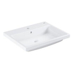 GROHE Cube céramique lavabo encastré 60,5x49 trou de robinet+trop-plein pureguard blanc SW205855