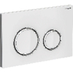 Plaque de commande Geberit Sigma50 - chasse d'eau à 2 boutons - rond - chrome/verre blanc SW203600