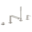 GROHE Lineare New élément apparent pour combinaison de bord de baignoire 4 trous avec bec de baignoire avec douchette et flexible de douche 200cm supersteel SW97559