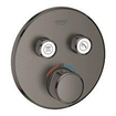 Grohe SmartControl Inbouwthermostaat - 3 knoppen - rond - geborsteld hard graphite SW225087