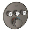 GROHE Grohtherm SmartControl inbouwkraan thermostatisch met omstel voor 3 functies rond hard graphite geborsteld SW225090