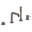 GROHE Essence New Parties de finition pour robinet de bain sur gorge 4 trous avec inverseur, bec déversoir, douchette et flexible 200cm Hard graphite brillant (anthracite) SW98800
