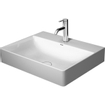Duravit DuraSquare lavabo rectifié sans trop-plein 1 trou de robinetterie 60x47cm avec valve d'évacuation et cache en céramique blanc SW203926