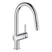 GROHE Minta Mitigeur de cuisine - haut - bec pivotant/extensible - 2 types de jets - chrome SW225337