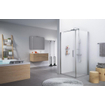Novellini Giada porte pivotante G 84/87x195cm gauche profil chrome mat et verre clair 0334528