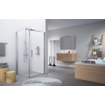 Novellini Giada porte pivotante G 84/87x195cm droite profil chrome mat et verre transparent 0334531