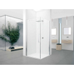 Novellini Young 2.0 FG paroi latérale 99/101x200cm pour porte pivotante G et porte pliante 2GS avec profil chromé mat et verre transparent 0335731