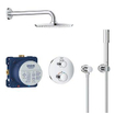 GROHE Grohtherm Ensemble de douche de tête Perfect - douche de tête 21cm - 2 fonctions - douchette barre - chrome SW236926