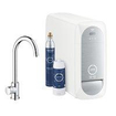 GROHE Blue Home Robinet de cuisine - bec en C - 1 trou - fonction de filtration - eau plate légèrement pétillante et gazeuse - chrome SW228371