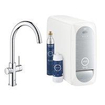 GROHE Blue Home Keukenkraan - C-uitloop - 1-gats - filterfunctie - plat licht en bruisend water - chroom SW228367