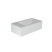 INK Contra Lave-mains - 40x22x12cm - lavabo à droite - 1 trou de robinet - polystone blanc brillant SB3201031