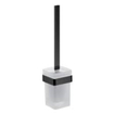Emco Loft Garniture de balai de WC avec insert en verre L noir SW158988