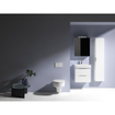 Laufen Base toiletkast 60x18.5x70cm met LED verlichting 2-zijdige spiegeldeur links 2 glazen legplanken en stopcontact hout/glas wit glanzend SW157432