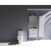 Laufen Base toiletkast 60x18.5x70cm met LED verlichting 2-zijdige spiegeldeur links 2 glazen legplanken en stopcontact hout/glas wit glanzend SW157432