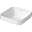 Duravit happyd 2 plus lavabo carré sans trou pour robinet sans trop-plein 40x40cm avec couvercle en céramique blanc SW297013