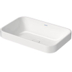 Duravit HappyD 2 Plus vasque rectangulaire sans trou de robinetterie sans trop-plein 60x40cm avec cache en céramique blanc SW297018