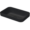 Duravit HappyD 2 Plus vasque rectangulaire sans trou de robinetterie sans trop-plein 60x40cm avec cache-bonde en céramique anthracite mat SW297026