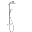 Hansgrohe Croma E280 showerpipe: avec robinet de douche thermostatique m. 1 jet pomme de tête EcoSmart m. 3 jets douchette multi et flexible de douche 200cm chrome SW297557