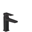 Hansgrohe Metropol 110 wastafelkraan - 18.4cm hoog - push open waste - voorsprong 13.5cm - mat zwart SW297295