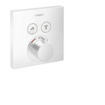 Hansgrohe ShowerSelect Ensemble de finition pour robinet encastré thermostatique pour 2 fonctions de douche avec robinet start/stop mat blanc SW297640